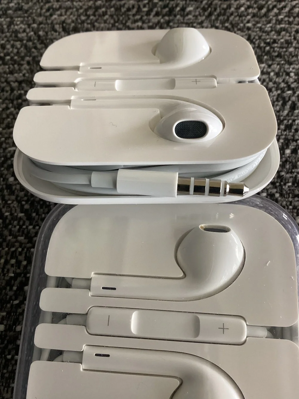 TWO Apple iPhone Wired Earbuds with Stereo Plugs + Apple Stickers - New!